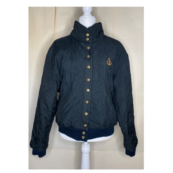 Vintage The Limited Quilted Black Bomber Jacket Sz M - Picture 1 of 13